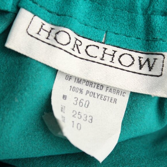 Horchow Suit Jacket and Skirt 2pc Set Teal Blue Ultrasuede Vintage 80s - Picture 7 of 7